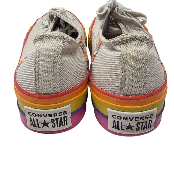 Converse All Star Womens Rainbow Canvas Sneakers Size 6.5 US Multi-Color Pride E - Picture 4 of 7